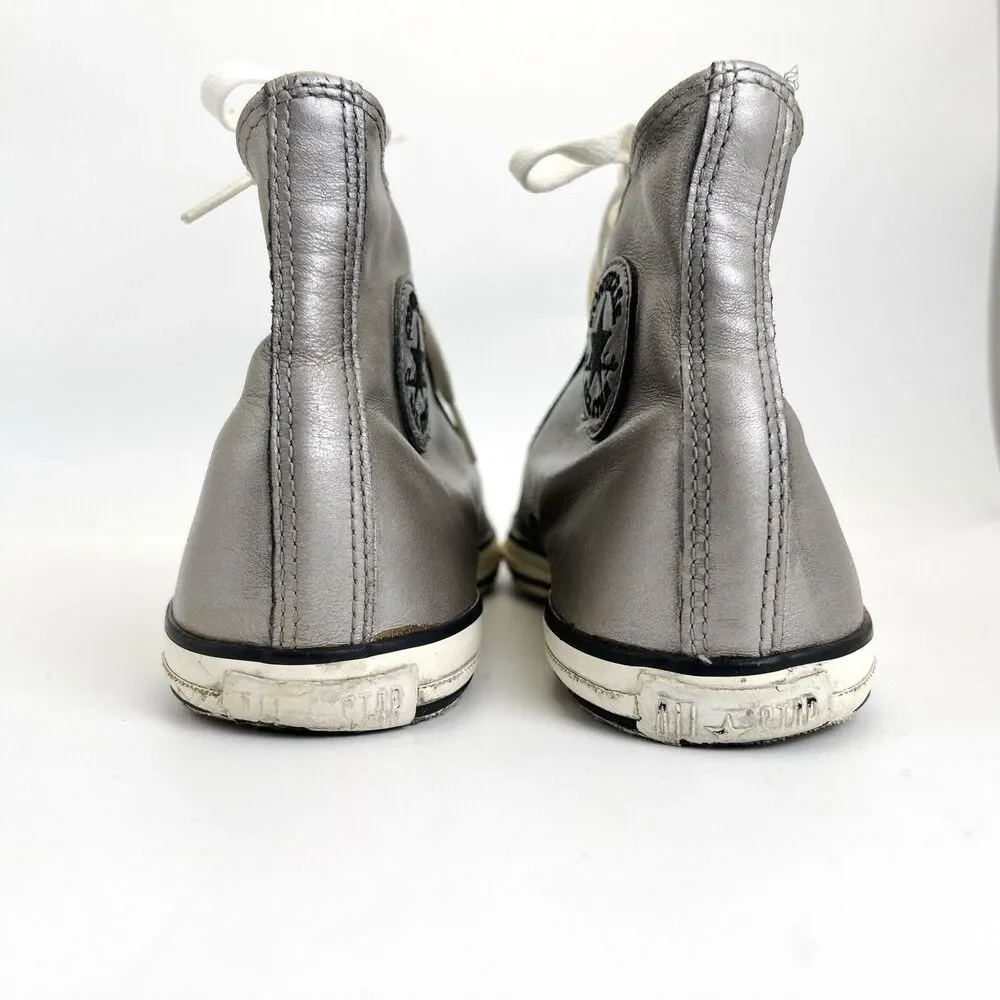 Converse x John Varvatos Sneakers Mens 9.5 Silver Metallic Leather All Star